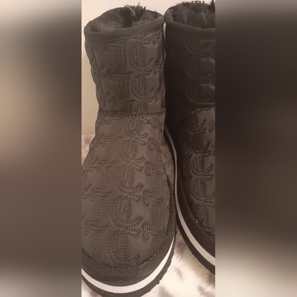 Women's Black Juicy Couture Quilted Ankle Boots Size 8.5 New With Tags - Picture 3 of 5